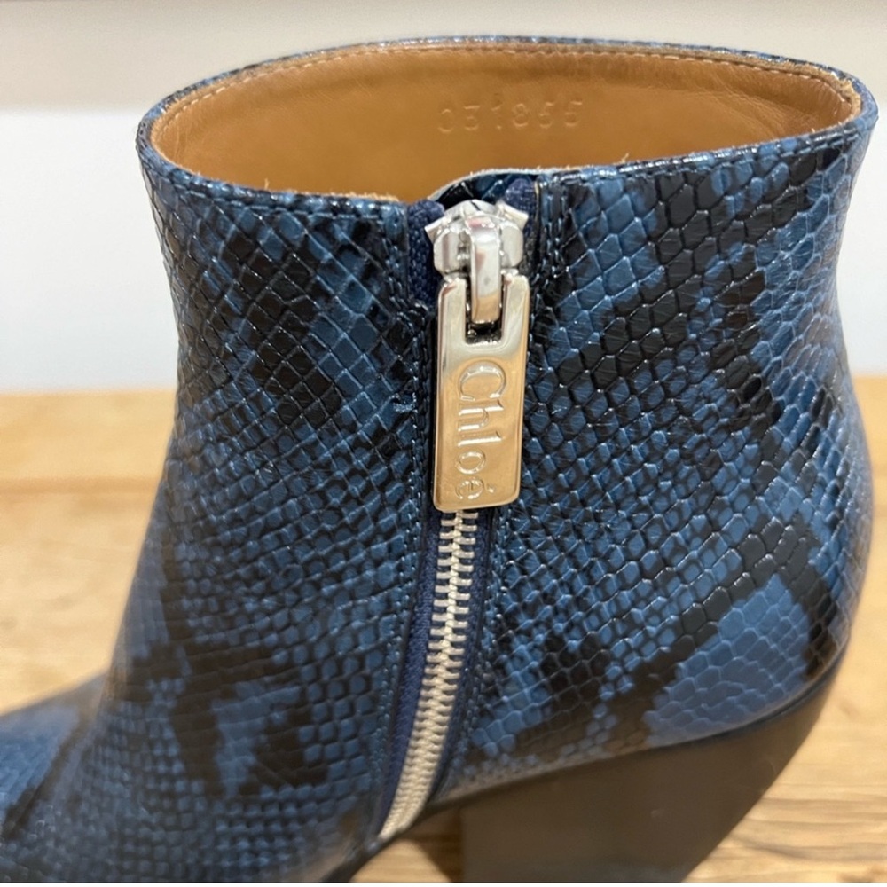 Chloe Rylee Ankle Boots Python Print 7.5 - Picture 7 of 10